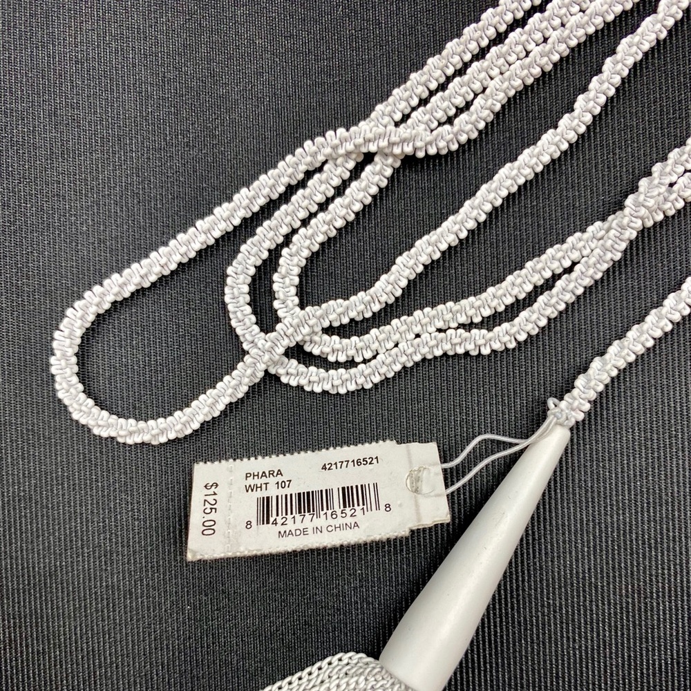 Kendra Scott White Matte Phara Tassel Necklace NEW - Picture 6 of 8